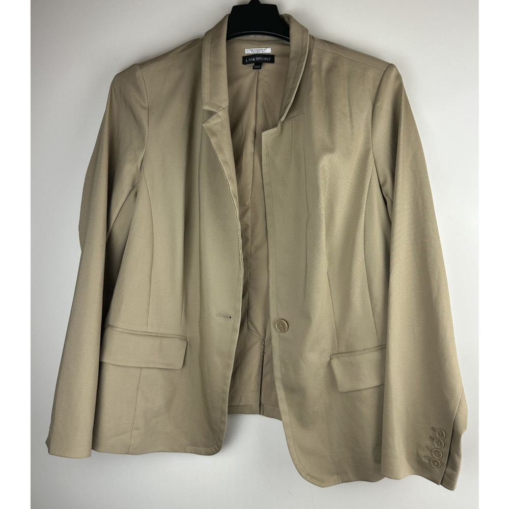 Lane Bryant The Modernist Suit Jacket Khaki Tan Blazer Plus Size 18 Career Lined - Picture 3 of 8
